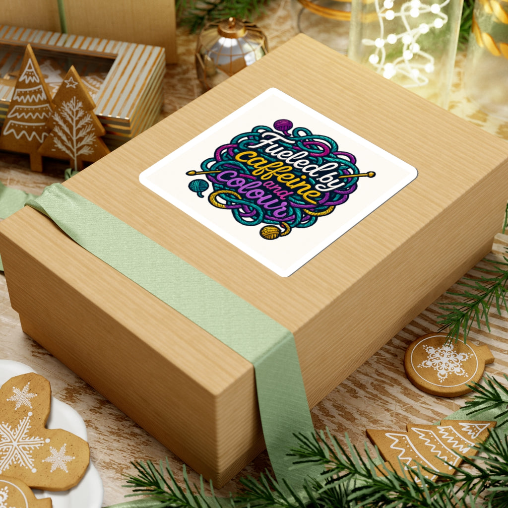 Kiss-Cut Stickers - "Fueled by caffeine"