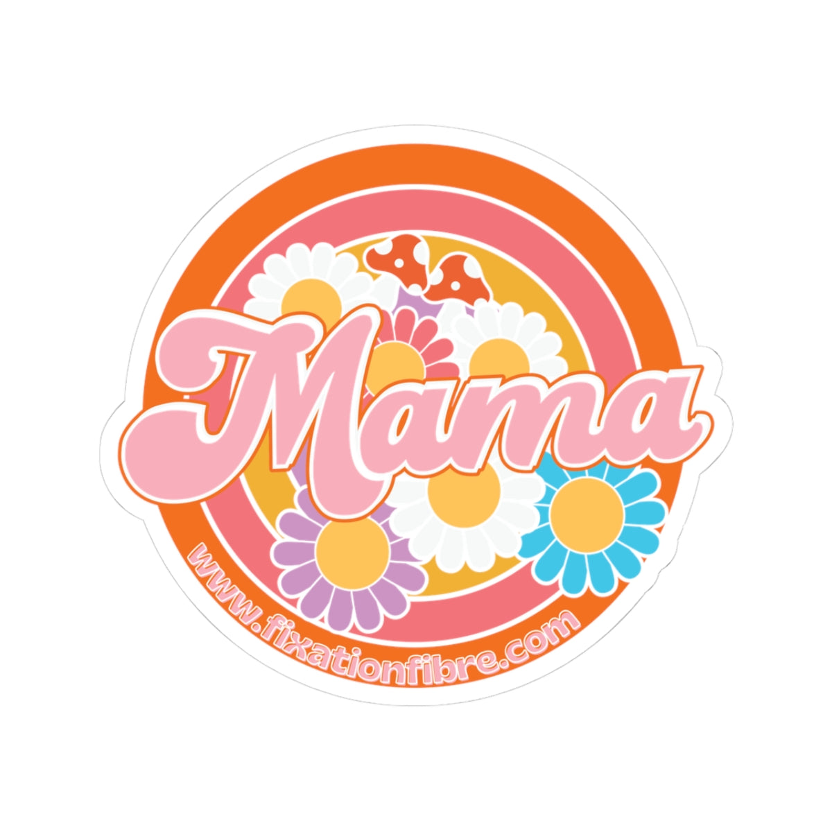 Mama Floral Sticker — Retro Daisy Kiss-Cut Decal - Moms, Gift