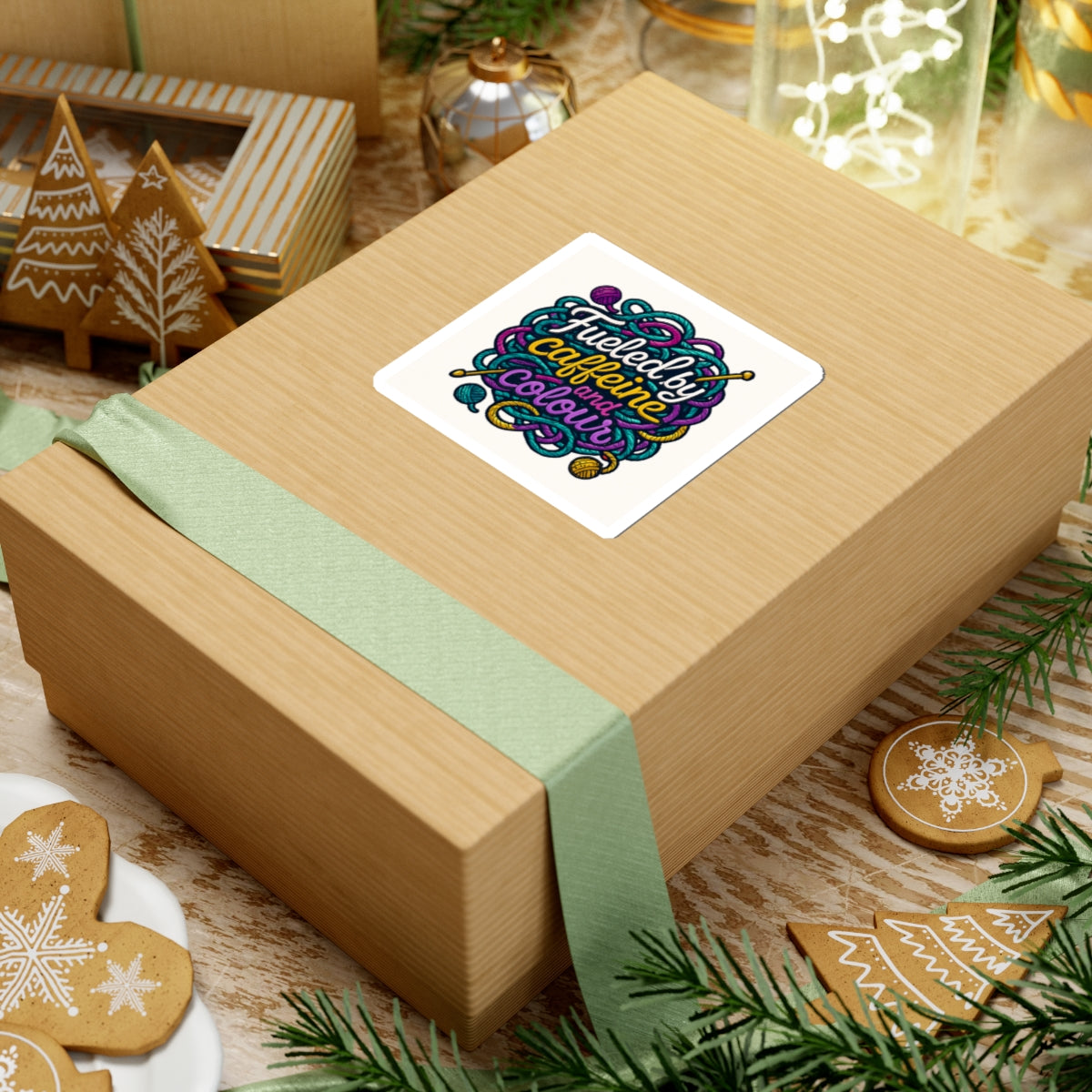 Kiss-Cut Stickers - "Fueled by caffeine"