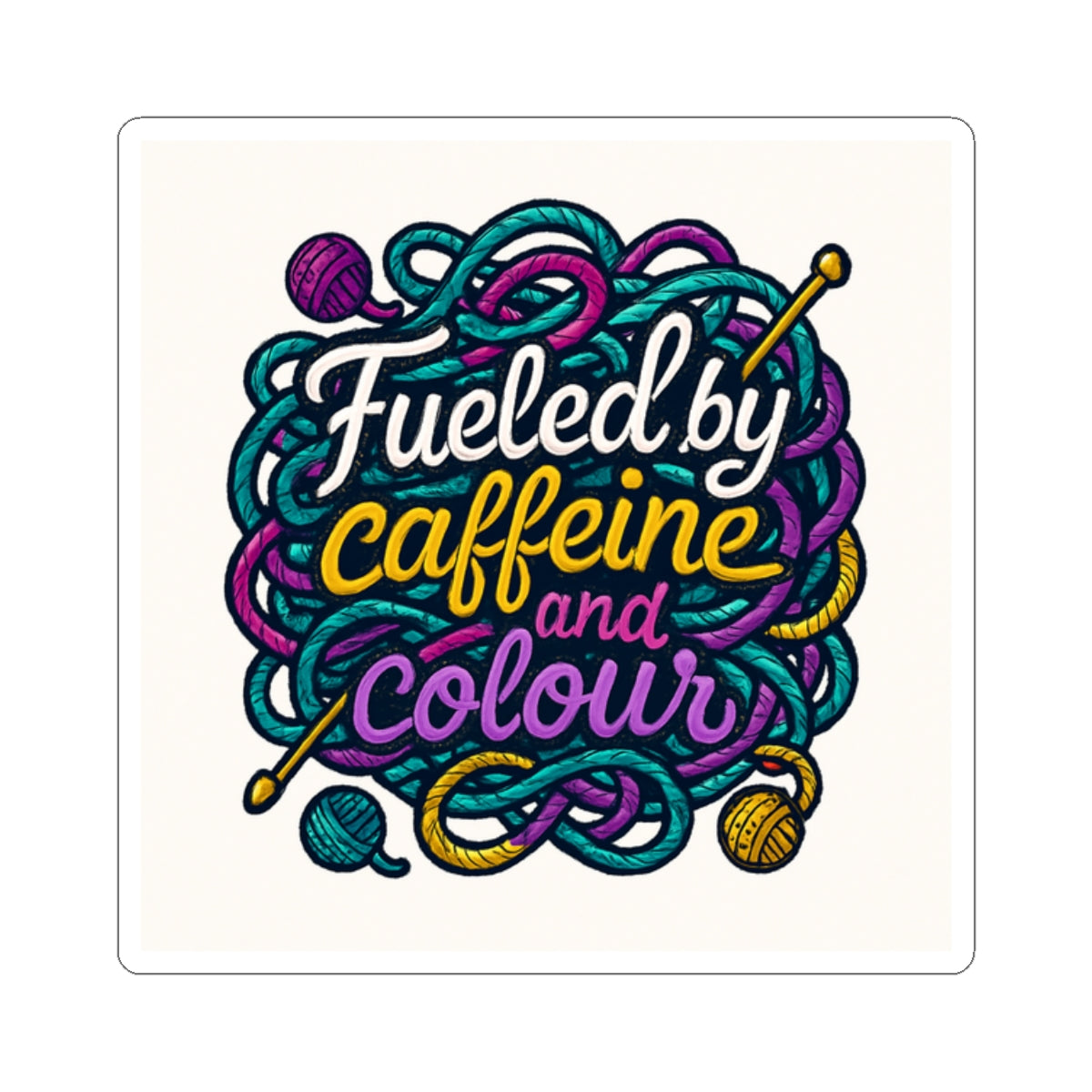 Kiss-Cut Stickers - "Fueled by caffeine"