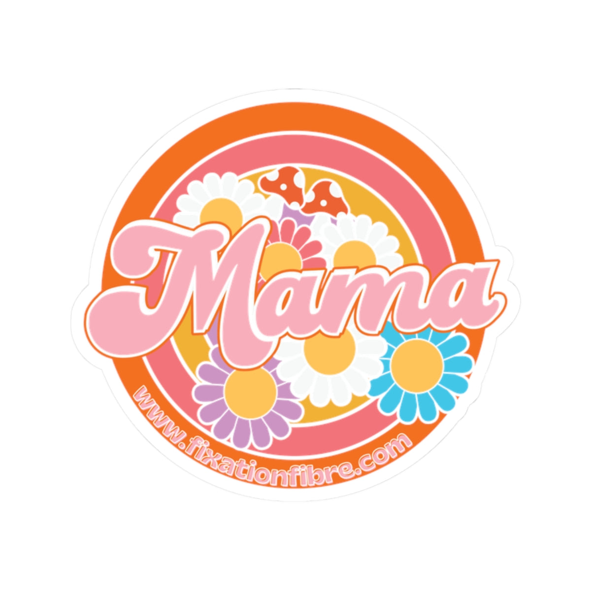 Mama Floral Sticker — Retro Daisy Kiss-Cut Decal - Moms, Gift