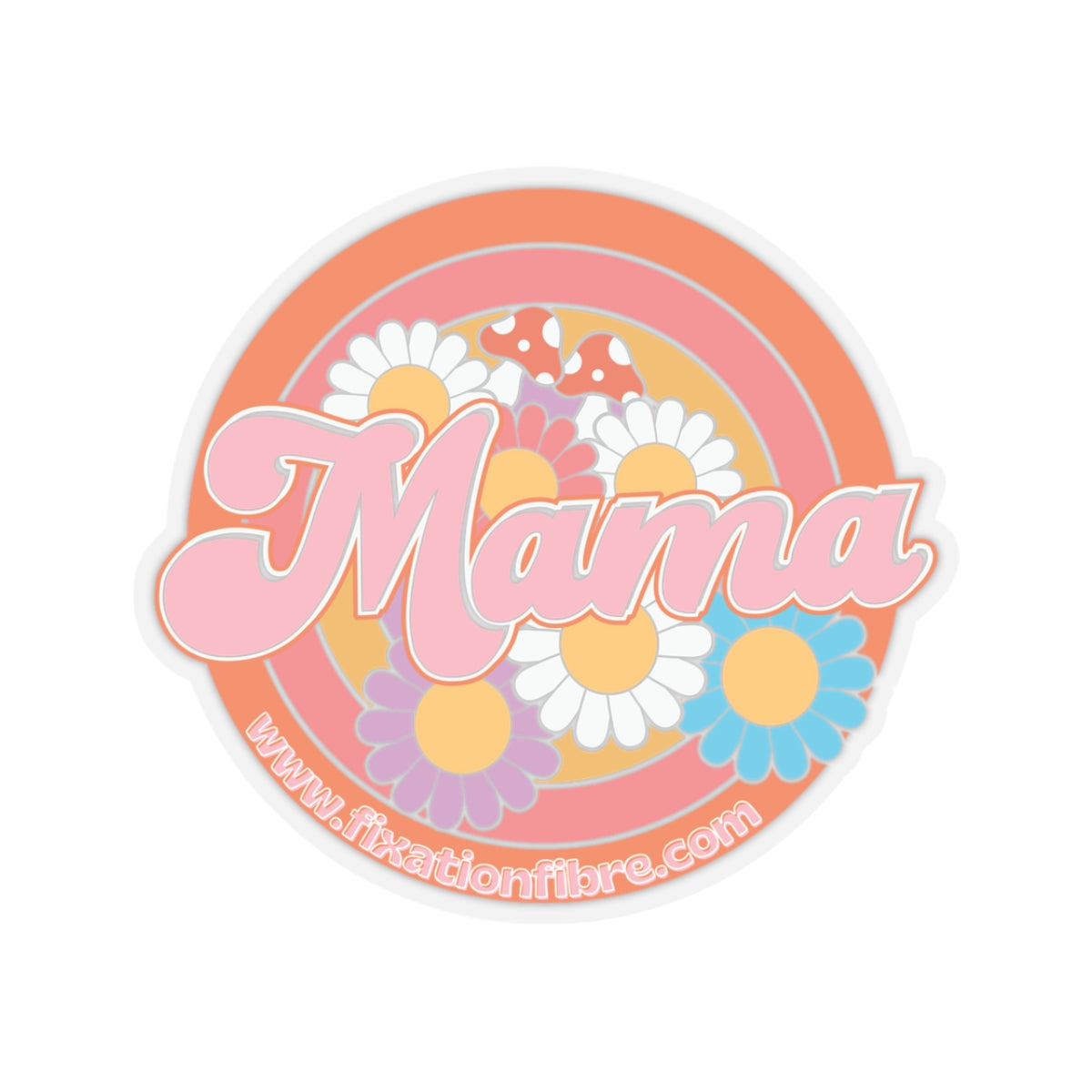 Mama Floral Sticker — Retro Daisy Kiss-Cut Decal - Moms, Gift